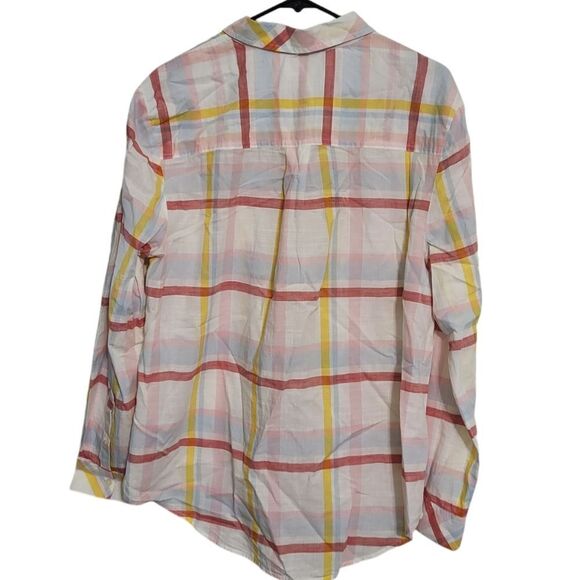 Style & Co. Large Pane Plaid Button Up 100% Cotton Blouse, XL - Picture 2 of 6